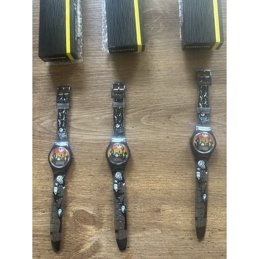 Lot of 3 Disney Nightmare Before Christmas Halloween Town LCD Watches